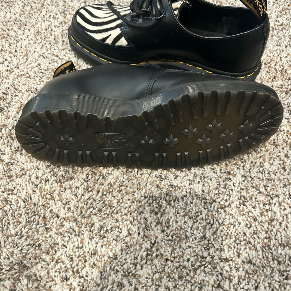 rare zebra print doc marten loafer